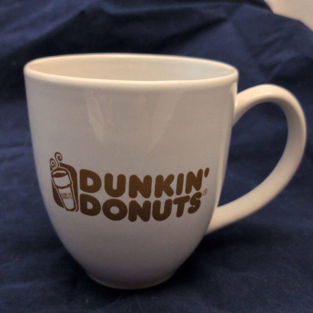 ⭐️DUNKIN DONUTS White & Gold Mug Cup⭐️